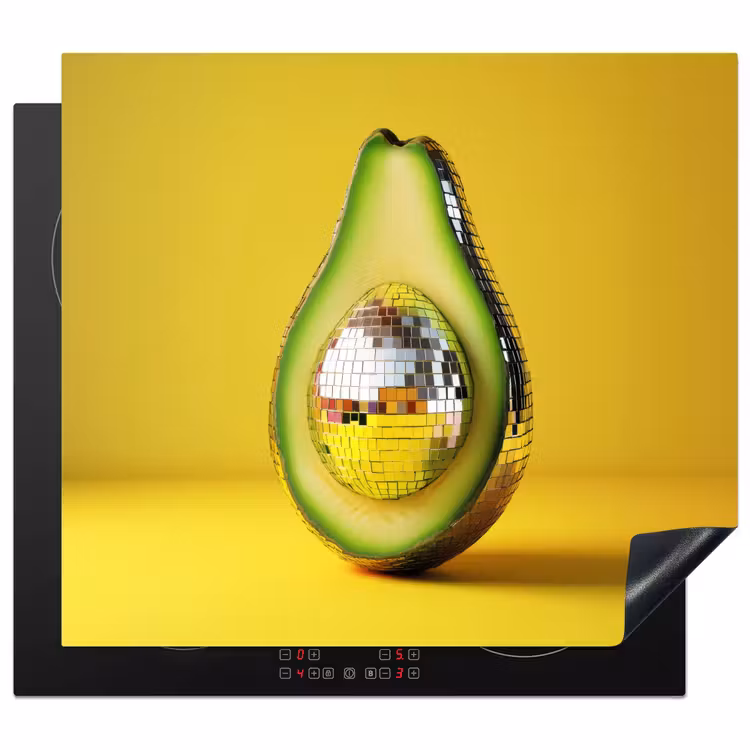 Herdabdeckplatte - Avocado - Discokugel - Gelb - Glitzer — 1