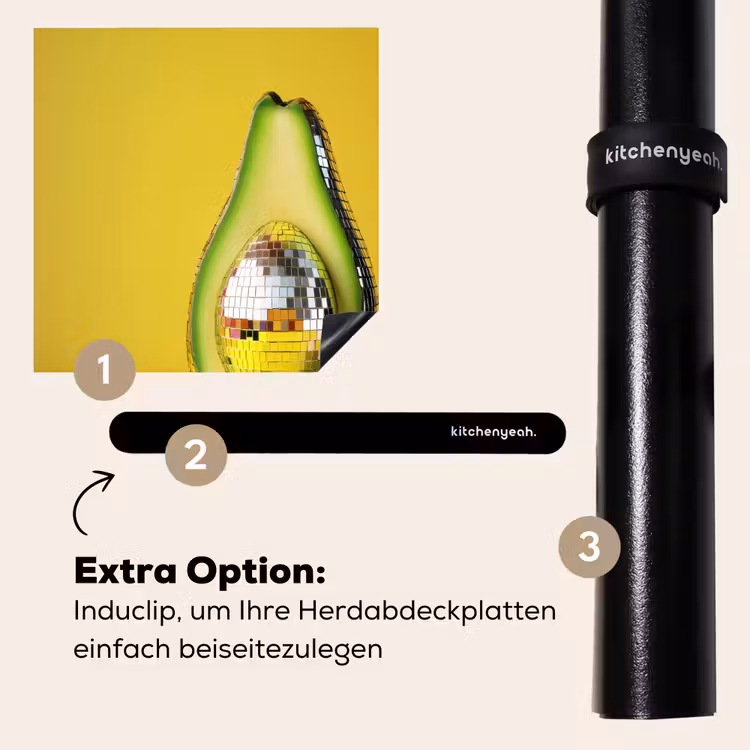 Herdabdeckplatte - Avocado - Discokugel - Gelb - Glitzer — 8
