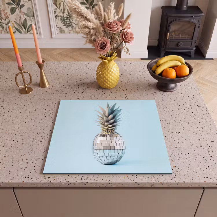 Herdabdeckplatte - Blau - Ananas - Disco - Discoball — 3