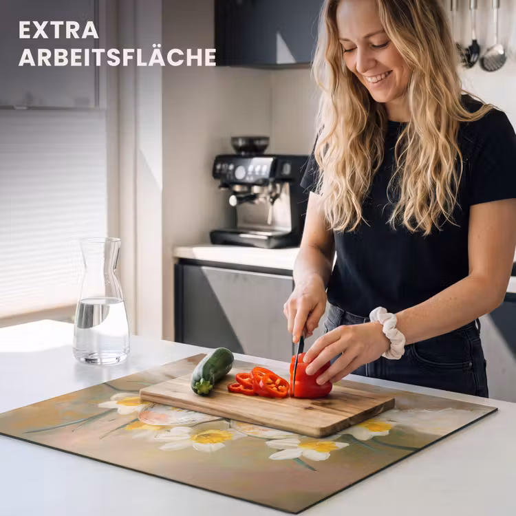 Herdabdeckplatte - Blumen - Eier - Bemalt — 5