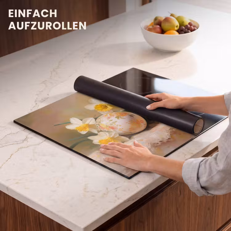 Herdabdeckplatte - Blumen - Eier - Bemalt — 7