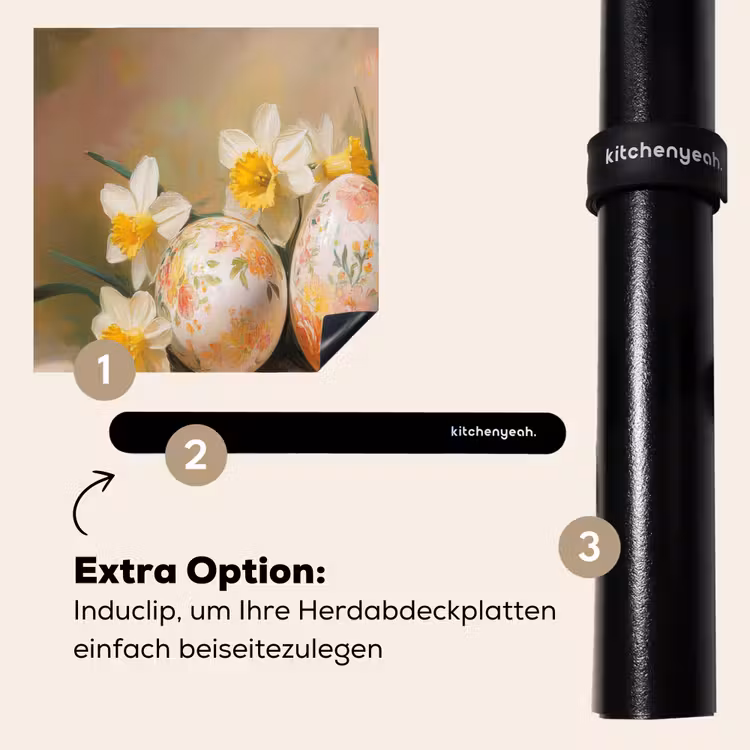 Herdabdeckplatte - Blumen - Eier - Bemalt — 8