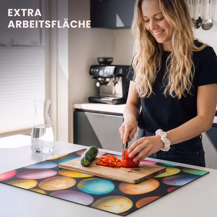Herdabdeckplatte - Bunt - Ostereier - Spritzer — 5