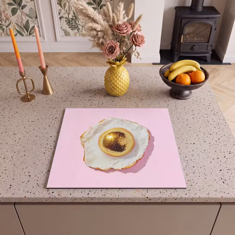 Herdabdeckplatte - Ei - Disco - Frühstück - Glitzer — 3