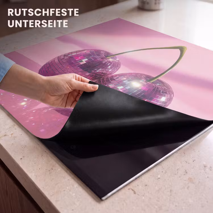 Herdabdeckplatte - Glitzer - Discokugel - Rosa - Kirsche — 6
