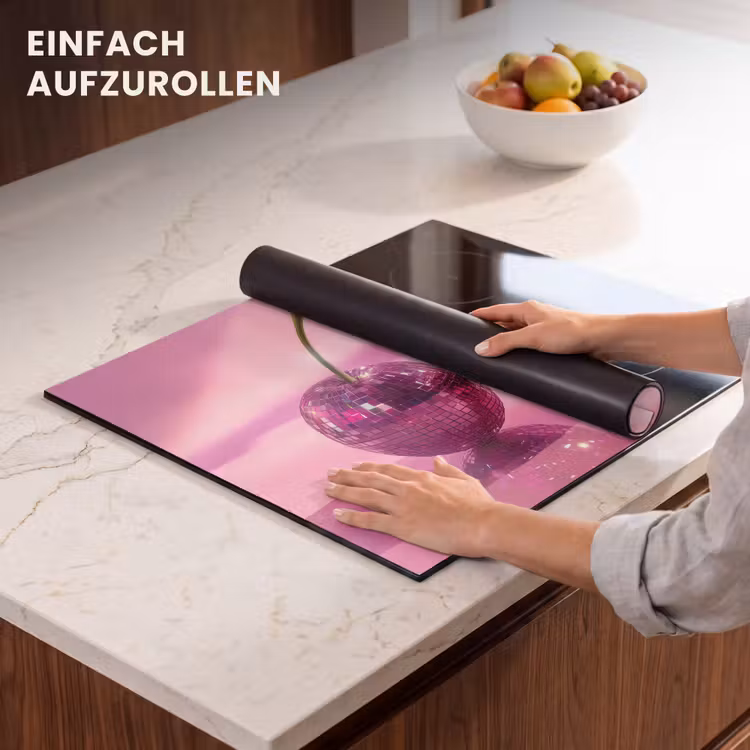 Herdabdeckplatte - Glitzer - Discokugel - Rosa - Kirsche — 7