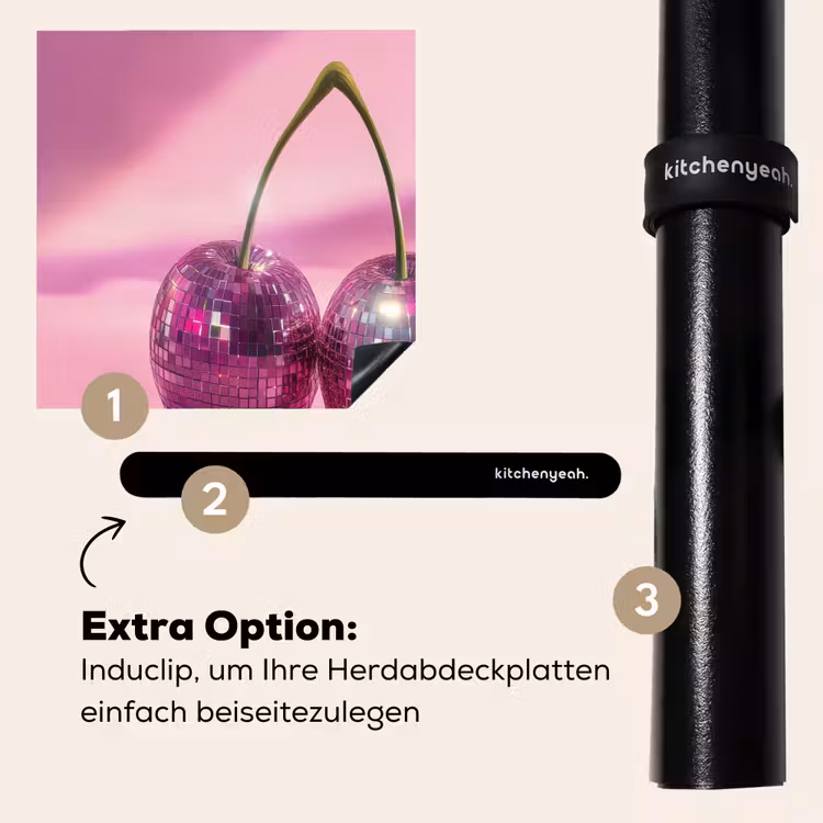 Herdabdeckplatte - Glitzer - Discokugel - Rosa - Kirsche — 8