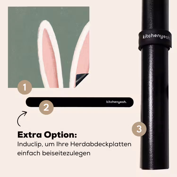Herdabdeckplatte - Hasen - Ohren - Rosa — 8