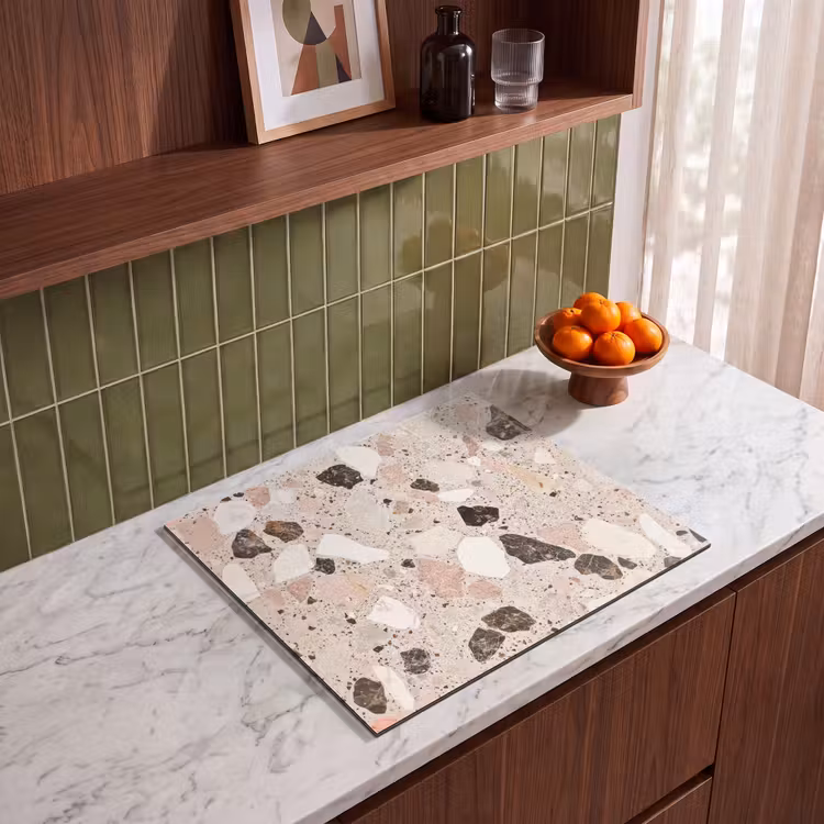 Herdabdeckplatte - Hell - Rosa - Terrazzo - Steine — 4