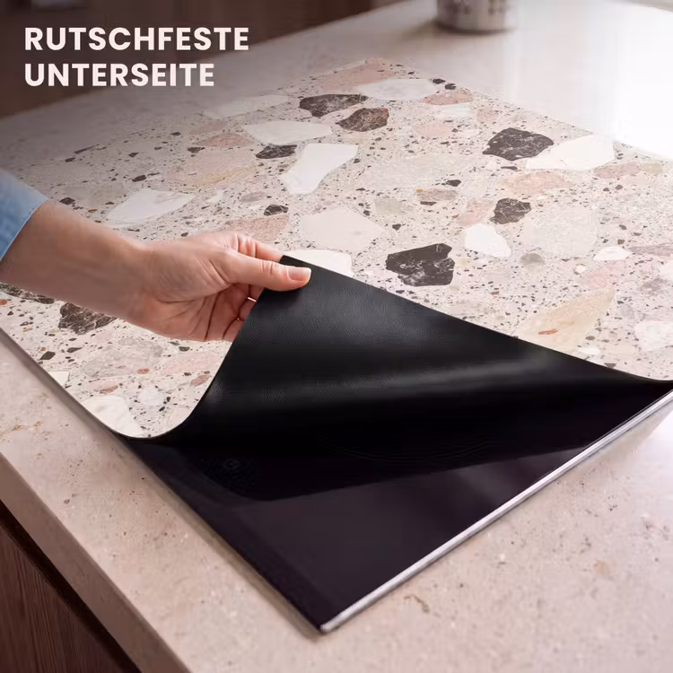 Herdabdeckplatte - Hell - Rosa - Terrazzo - Steine — 6