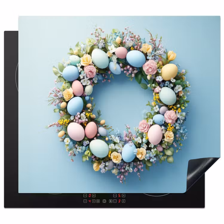 Herdabdeckplatte - Kranz - Eier - Blumen — 1