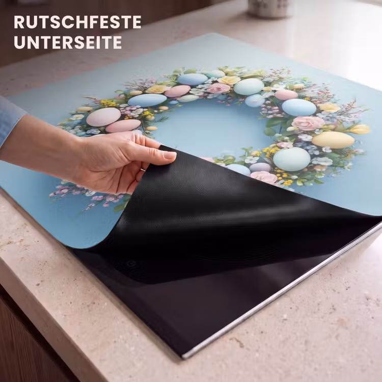 Herdabdeckplatte - Kranz - Eier - Blumen — 6