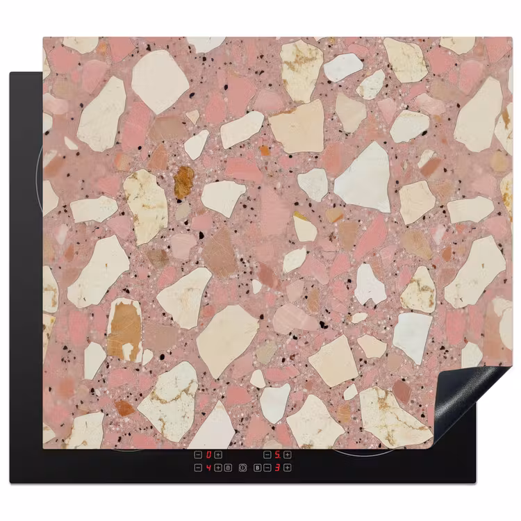 Herdabdeckplatte - Rosa - Dekoration - Steine - Terrazzo — 1