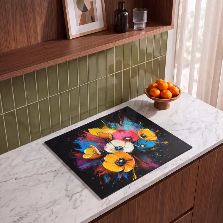 Herdabdeckplatte - Blumen - Bunt - Graffiti - Modern - Blumenstrauß — 4
