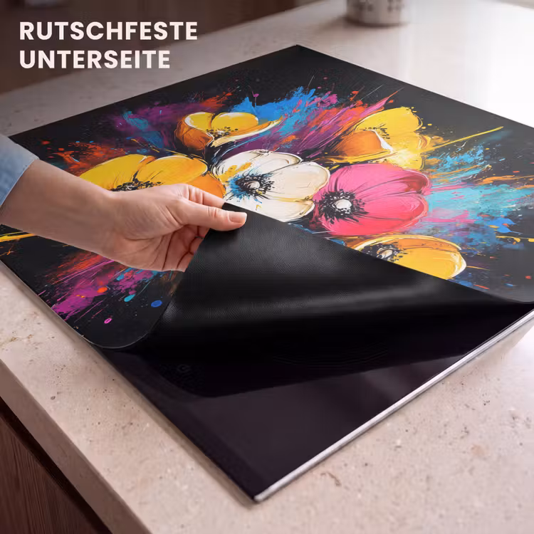 Herdabdeckplatte - Blumen - Bunt - Graffiti - Modern - Blumenstrauß — 6