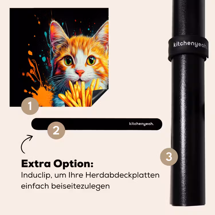 Herdabdeckplatte - Katze - Essen - Pommes frites - Graffiti - Abstrakt — 8