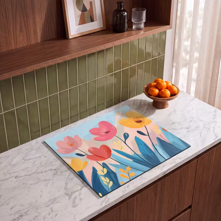 Herdabdeckplatte - Illustration - Blumen - Farbenfroh — 4