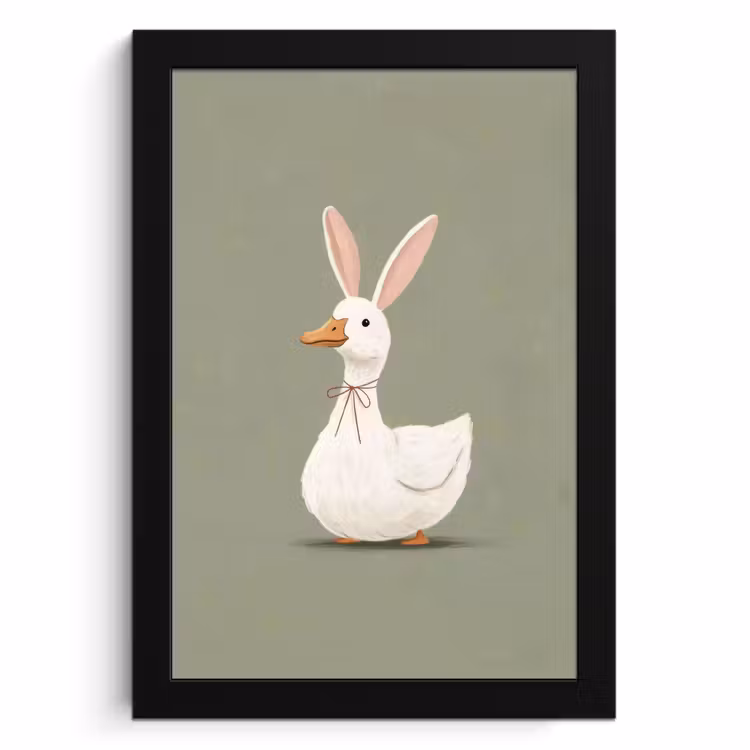 Bilder mit Rahme - Ente - Kaninchenohren - Grau — 1