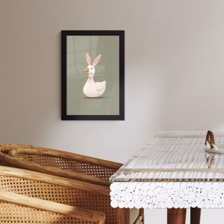 Bilder mit Rahme - Ente - Kaninchenohren - Grau — 4