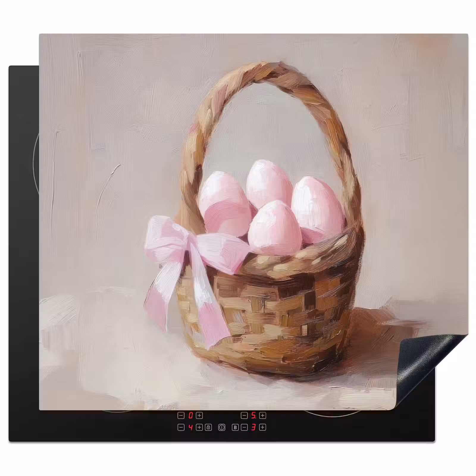 Herdabdeckplatte - Korb - Eier - Rosa — 1