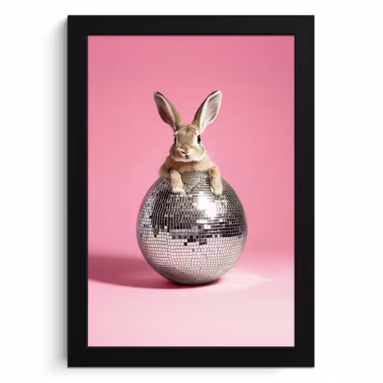 Bilder mit Rahmen - Hase - Schleife -Diskokugel — 1