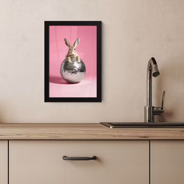 Bilder mit Rahmen - Hase - Schleife -Diskokugel — 2