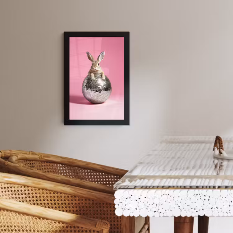Bilder mit Rahmen - Hase - Schleife -Diskokugel — 3