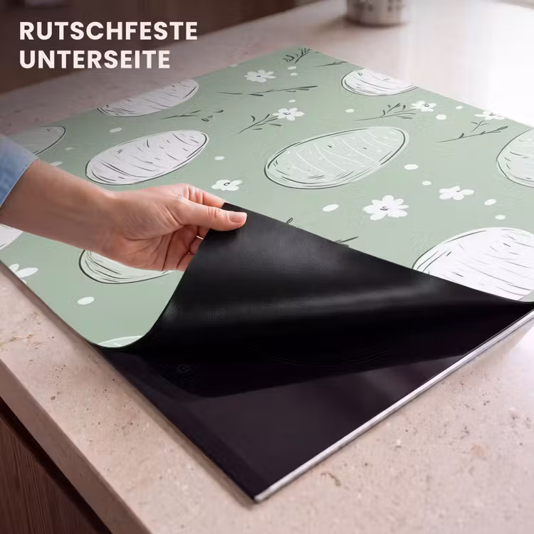 Herdabdeckplatte - Grün - Eier - Muster — 6