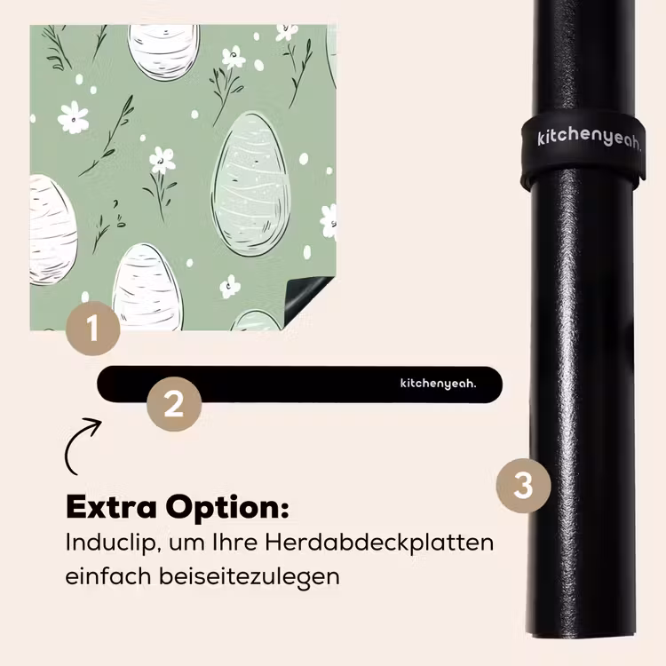 Herdabdeckplatte - Grün - Eier - Muster — 8