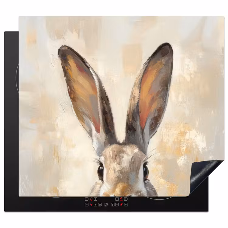 Herdabdeckplatte - Hase - Ohren - Braun — 1