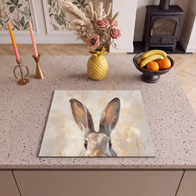 Herdabdeckplatte - Hase - Ohren - Braun — 3