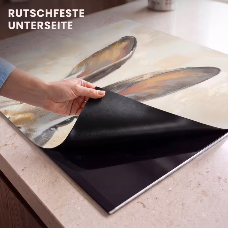 Herdabdeckplatte - Hase - Ohren - Braun — 6