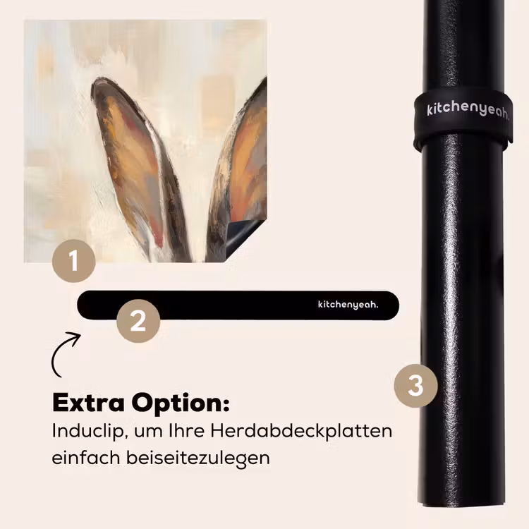 Herdabdeckplatte - Hase - Ohren - Braun — 8
