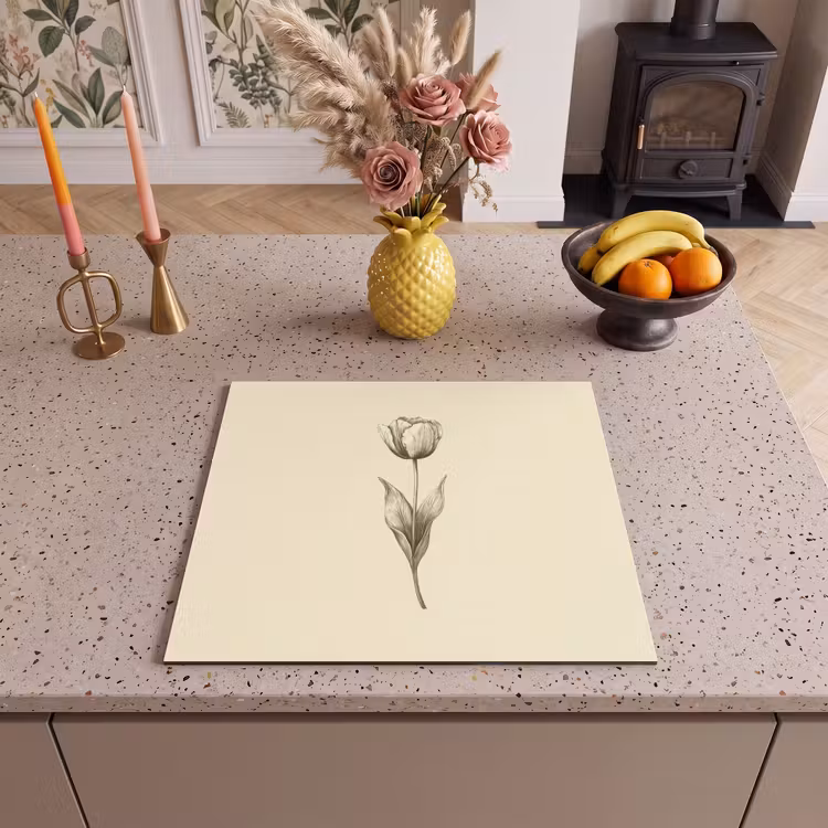 Herdabdeckplatte - Illustration - Tulpe - Schwarz — 3