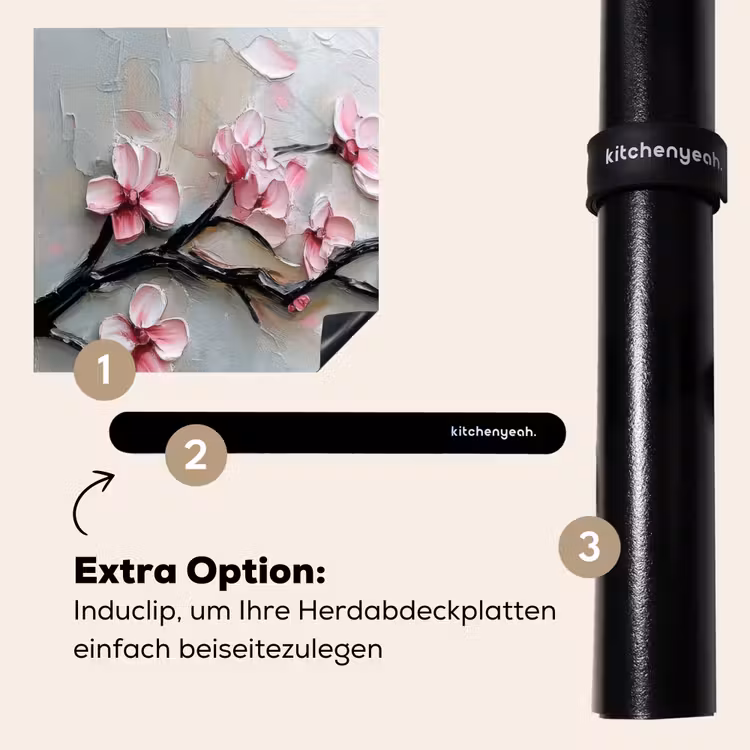 Herdabdeckplatte - Blüte - Künstlerisch - Rosa - Sakura — 8