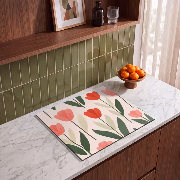 Herdabdeckplatte - Tulpen - Modern - Rosa — 4