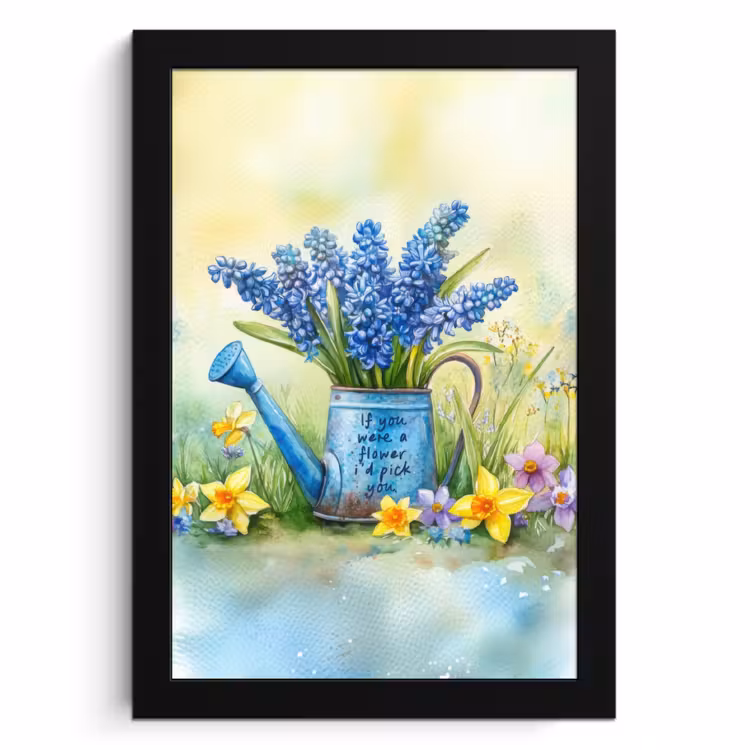 Bilder mit Rahmen - Lavendelblüten - Zitat - Gießkanne — 1