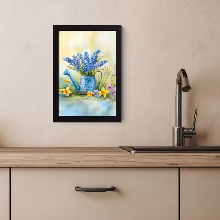 Bilder mit Rahmen - Lavendelblüten - Zitat - Gießkanne — 4