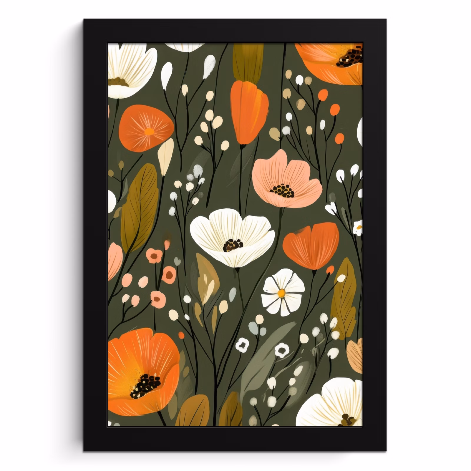 Bilder mit Rahmen - Blumen - Illustration - Grün — 1