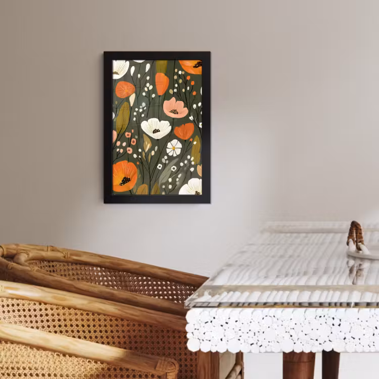 Bilder mit Rahmen - Blumen - Illustration - Grün — 3