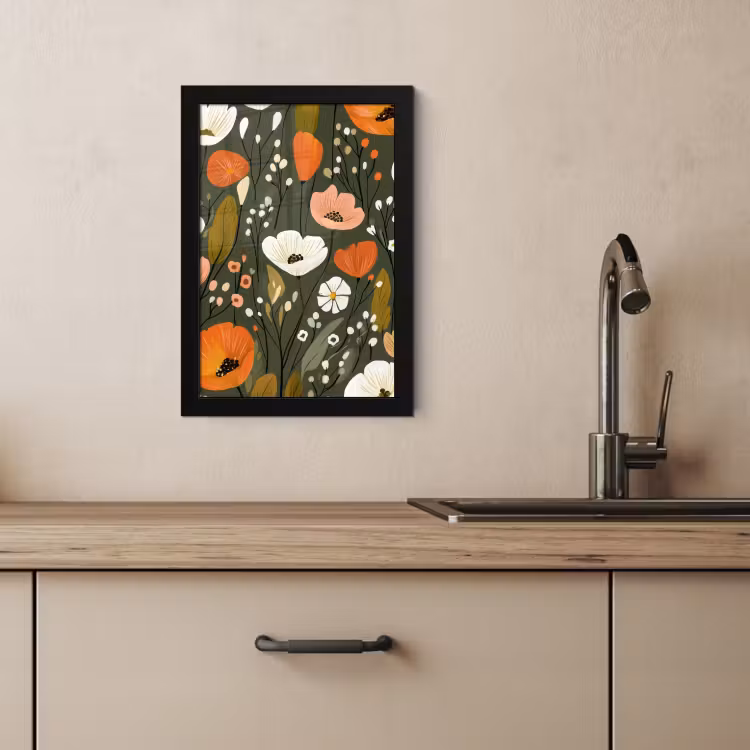 Bilder mit Rahmen - Blumen - Illustration - Grün — 4