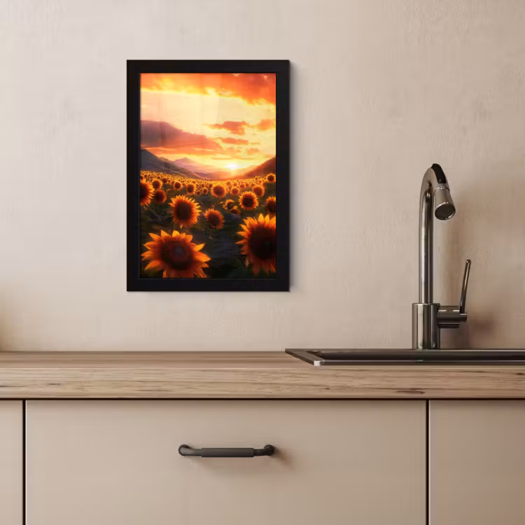 Bilder mit Rahmen - Sonnenblumen - Sonnenuntergang - Landschaft — 4