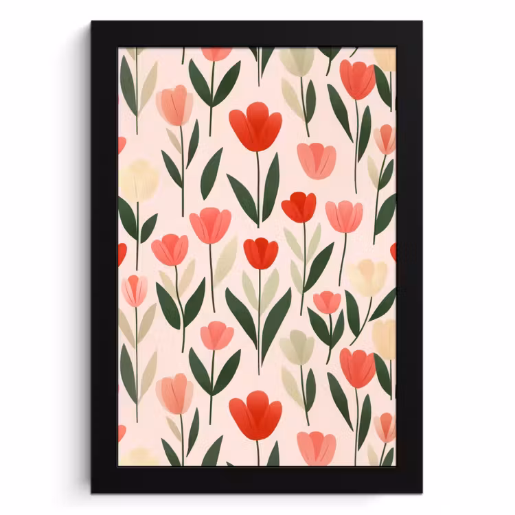 Bilder mit Rahmen - Tulpen - Modern - Rosa — 1