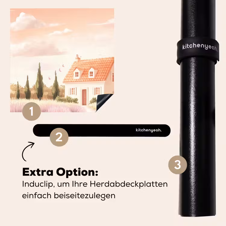 Herdabdeckplatte - Lavendelfeld - Haus - Lila — 8