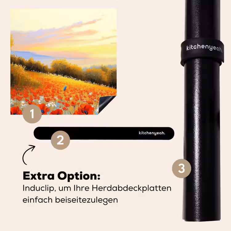 Herdabdeckplatte - Mohn - Blumenfeld - Farbenfroh — 8