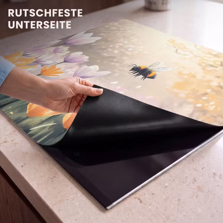 Herdabdeckplatte - Veilchen - Biene - Sonnenlicht — 6