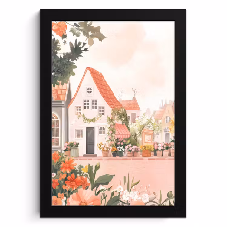 Bilder mit Rahmen - Blumen - Häuser - Dorf — 1