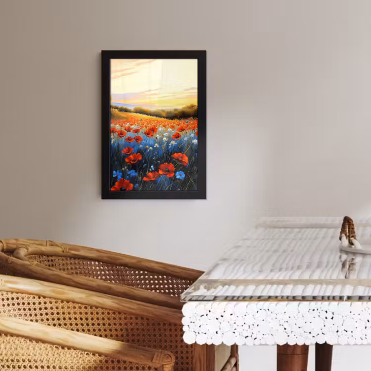 Bilder mit Rahmen - Mohn - Blumenfeld - Farbenfroh — 2
