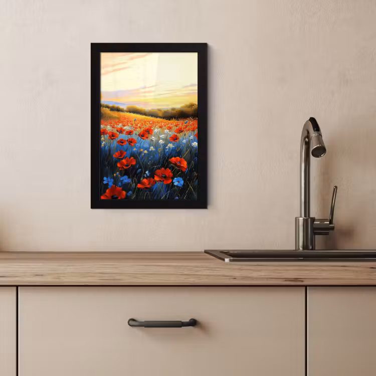 Bilder mit Rahmen - Mohn - Blumenfeld - Farbenfroh — 3