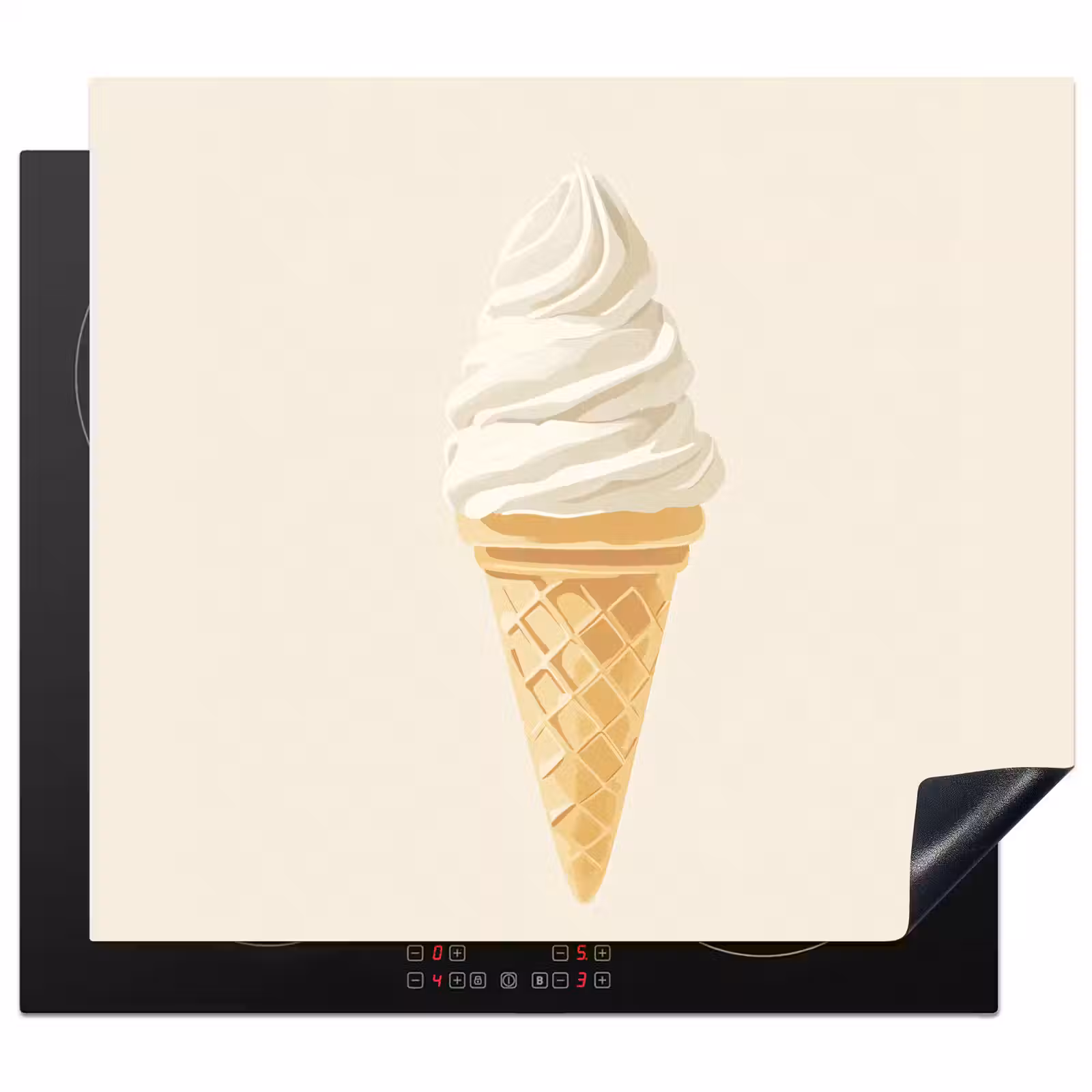 Herdabdeckplatte - Eiswaffel - Weiß — 1